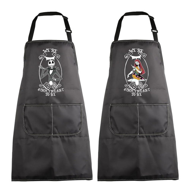 MBMSO Couples Aprons We're Simply Meant to Be Jack and Sally Gifts Mr Mrs Matching Aprons for Couples Valentine Gothic Gifts