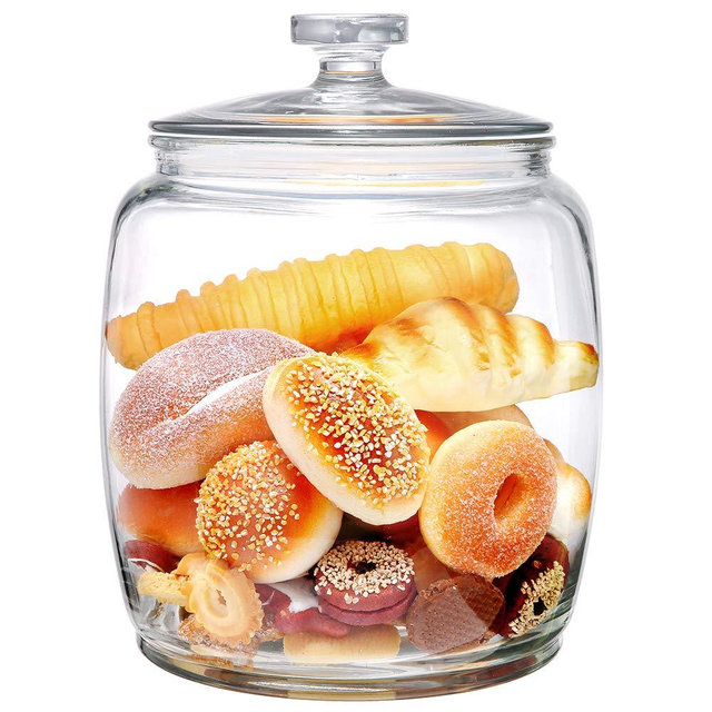 Daitouge 2.5 Gallon Glass Jars with Lids, Heavy Duty Glass Storage Canisters For Food Storage, Set of 1