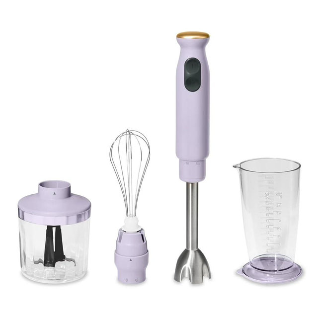 2-Speed Immersion Blender – Powerful Hand Blender with Chopper, Whisk & Measuring Cup (Lavender)