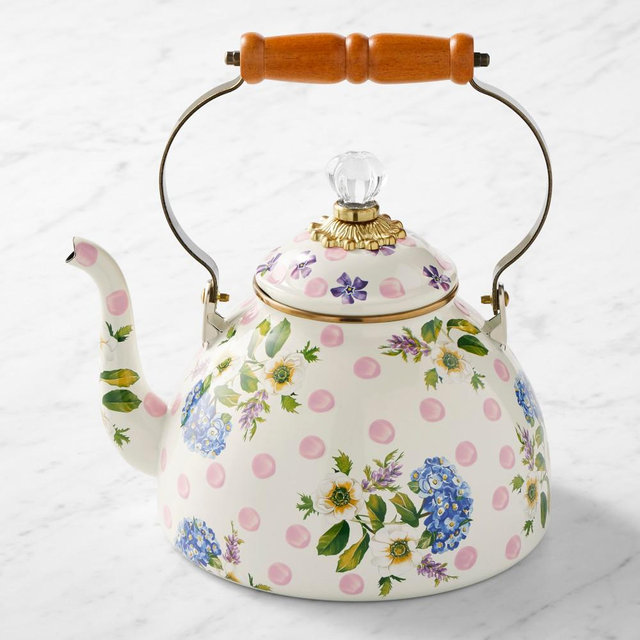 MacKenzie-Childs Wildflowers Pink Tea Kettle, Pink, 3-Qt.