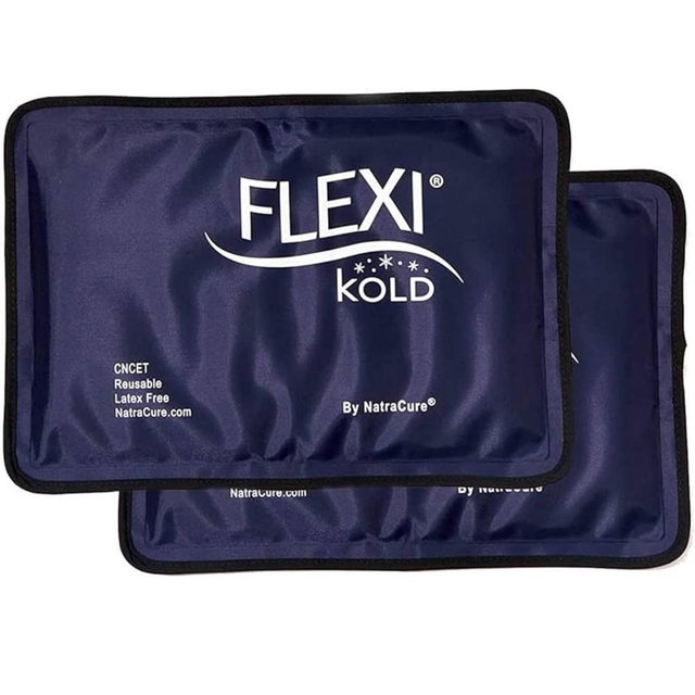 2 FlexiKold Gel Ice Packs - Ice Packs for Injuries Reusable, Back Pain Relief, Knee Ice Pack Wrap, After Surgery, Ice Pack for Knee - 6303-COLD-2PK by NatraCure - Medium – 2PK