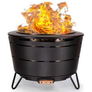 TIKI TIKI Brand Reunion Fire Pit 27.5-in W Black Steel Wood-Burning Fire Pit
