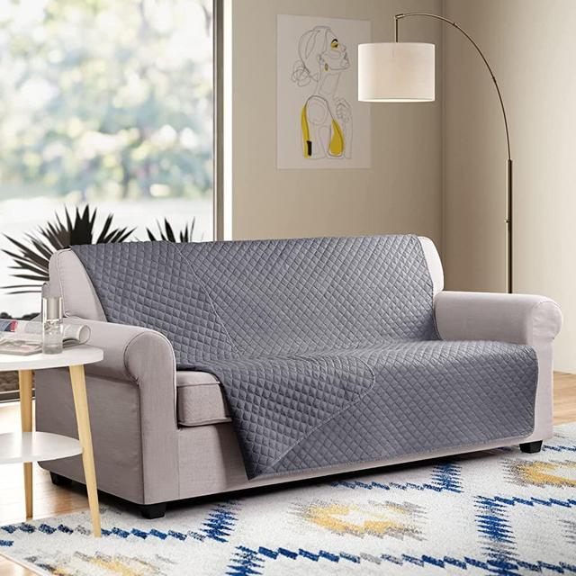 TAOCOCO Waterproof Couch Blanket Dog Bed Cover Couch Cover Pet Blanket for Couch Sofa Chaise Bed, Reversible Sectional Sofa Slipcovers Furniture Protector for Pets Kids (Grey, 52x82 Inches)
