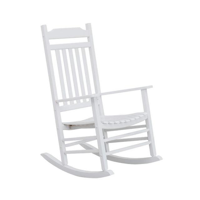 B&Z KD-30W Wooden Rocking Chair Vermont Porch Rocker Outdoor Classic White