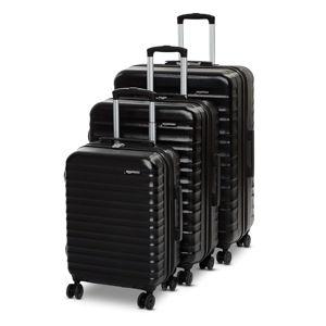 Amazon Basics 3-Piece Set (21", 26", 30"), Hardshell Suitcases With Wheels, Expandable For Up to 25% More Space, With Scratch-Resistant Surface, Four Multi-directional Wheels, Black