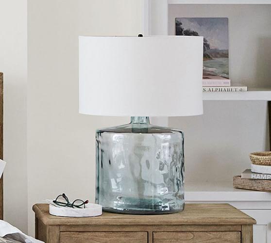 Mallorca Recycled Glass Table Lamp (White)