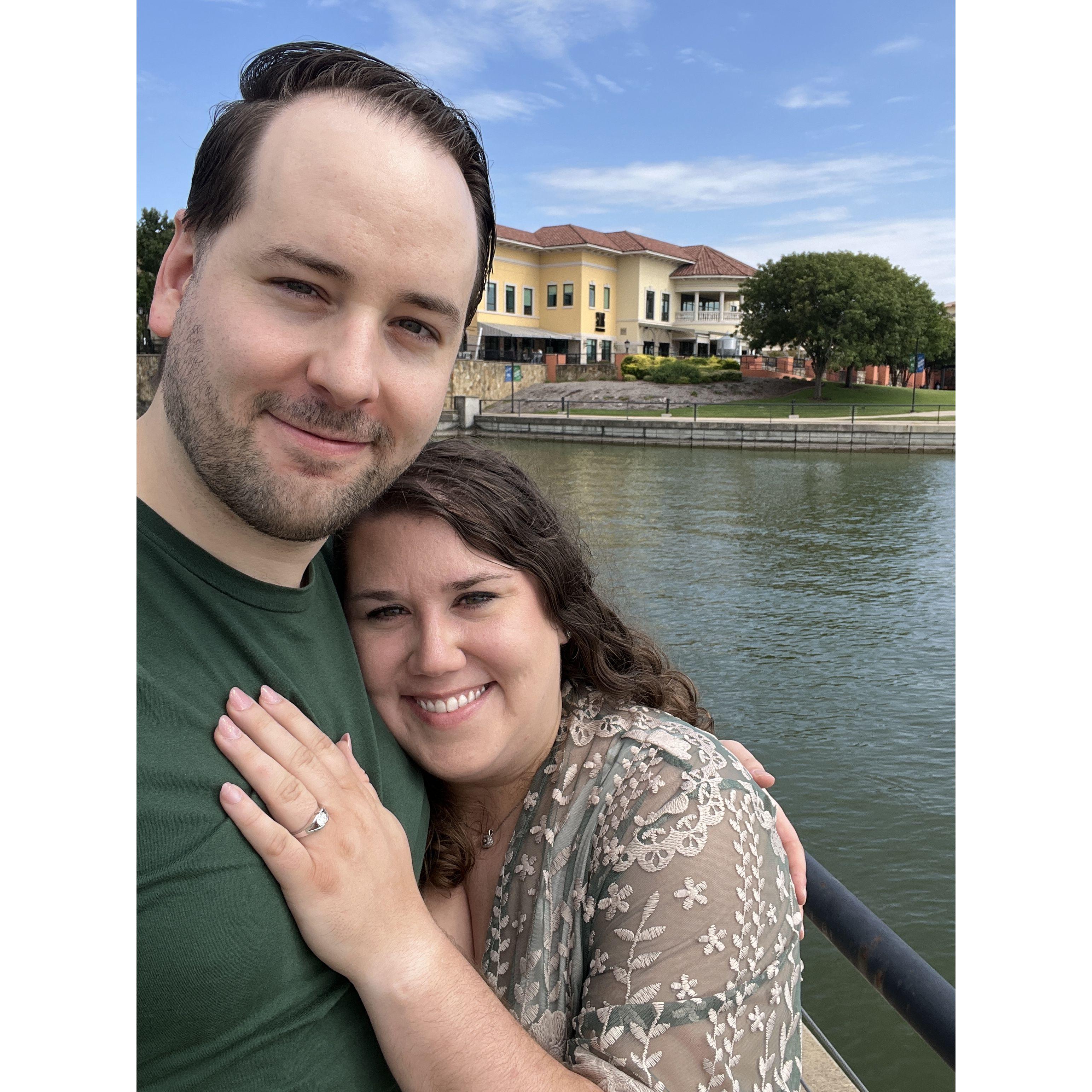 The day he got down on one knee and Audrey said "yes!"