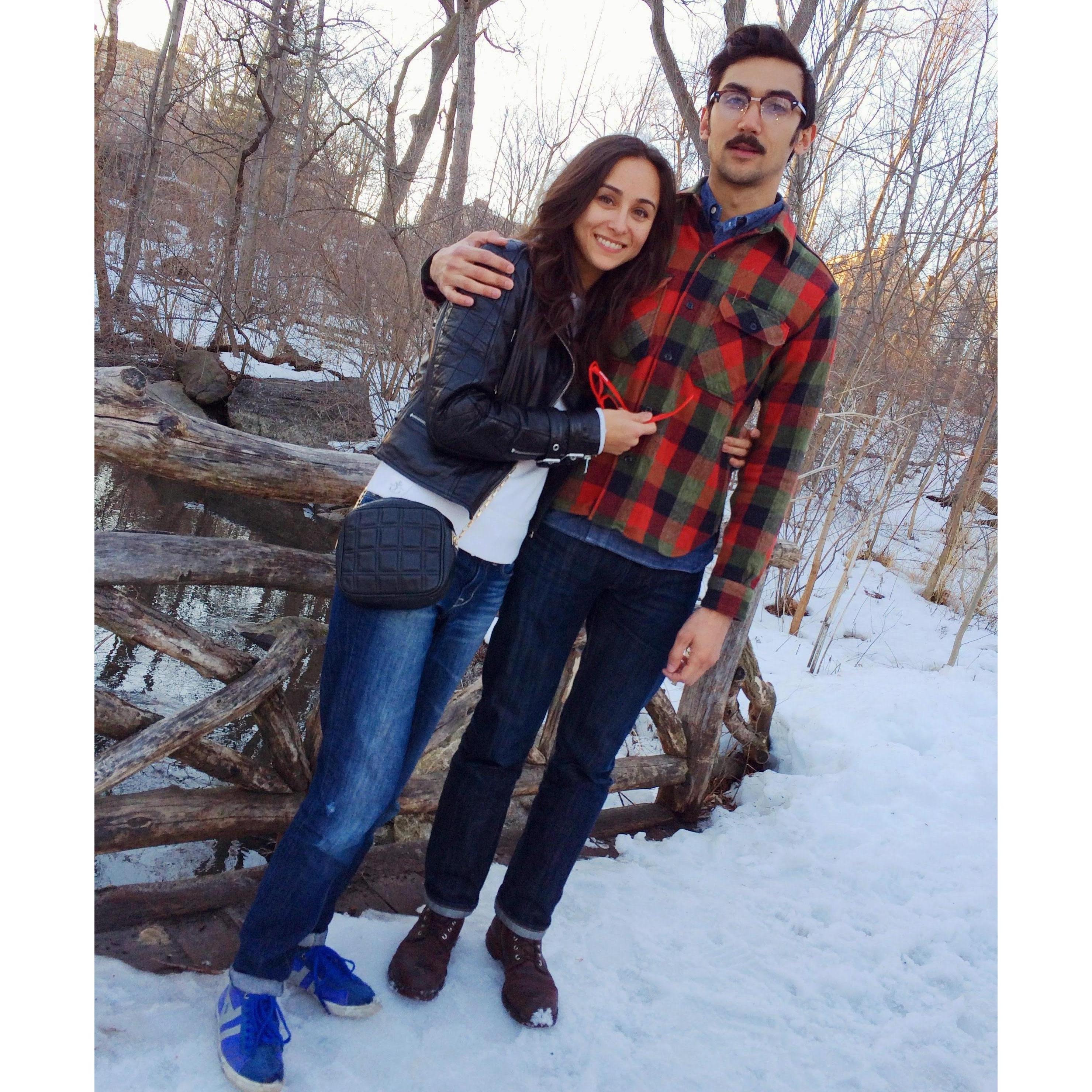 Second photo we ever took. We asked a kid in Central Park to take our pic and we were amused that he took it upon himself to get creative with the angle.