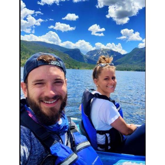 Kayaking on Grand Lake in Granby, Colorado.