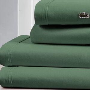 Ivy Green - Cal King - Lacoste Home Solid Cotton Percale 4-Pc. Sheet Sets