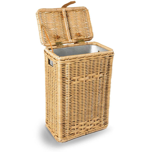 Wicker Kitchen Trash Basket with Metal Liner