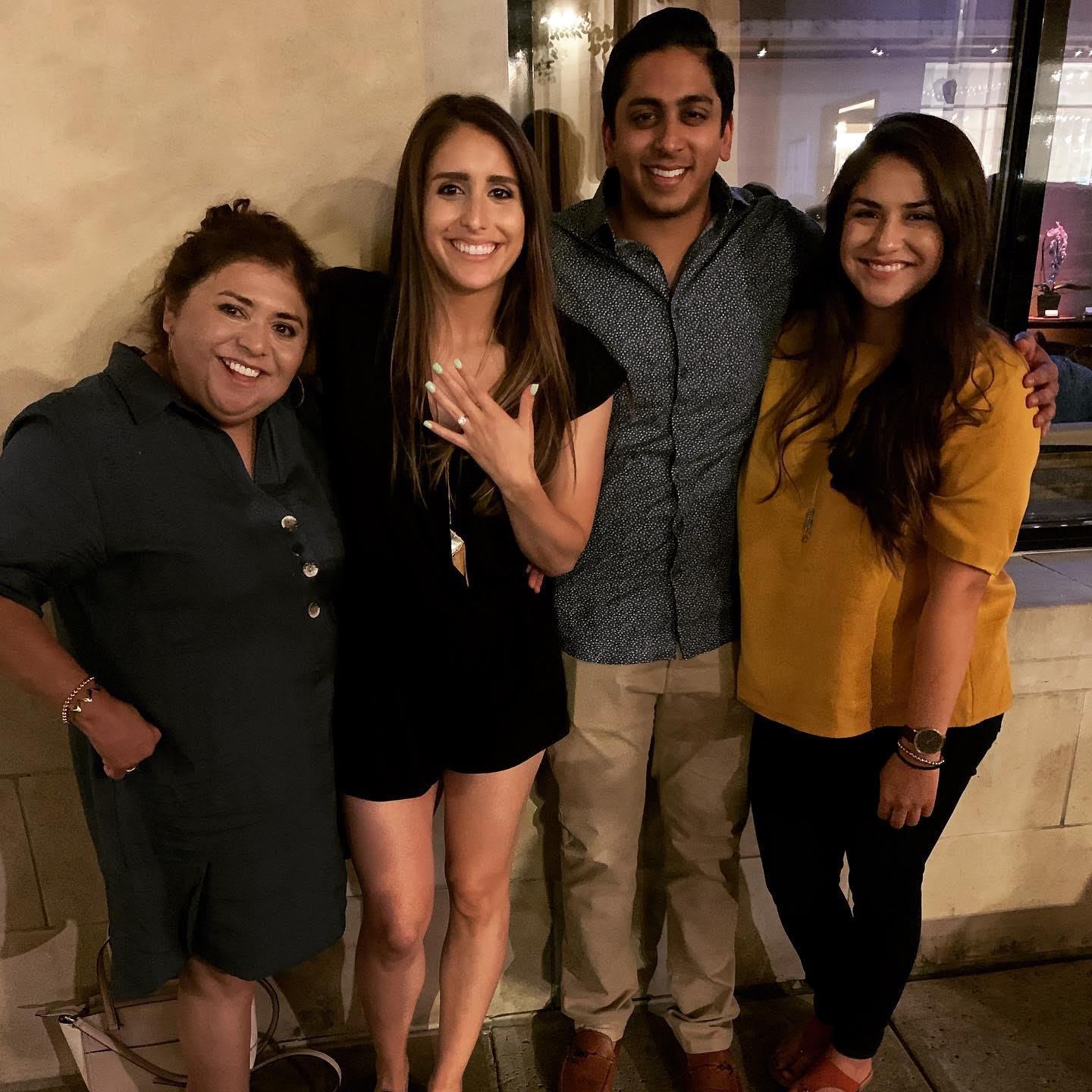 Sachin surprised Michelle by flying in her mom and sister for the proposal!