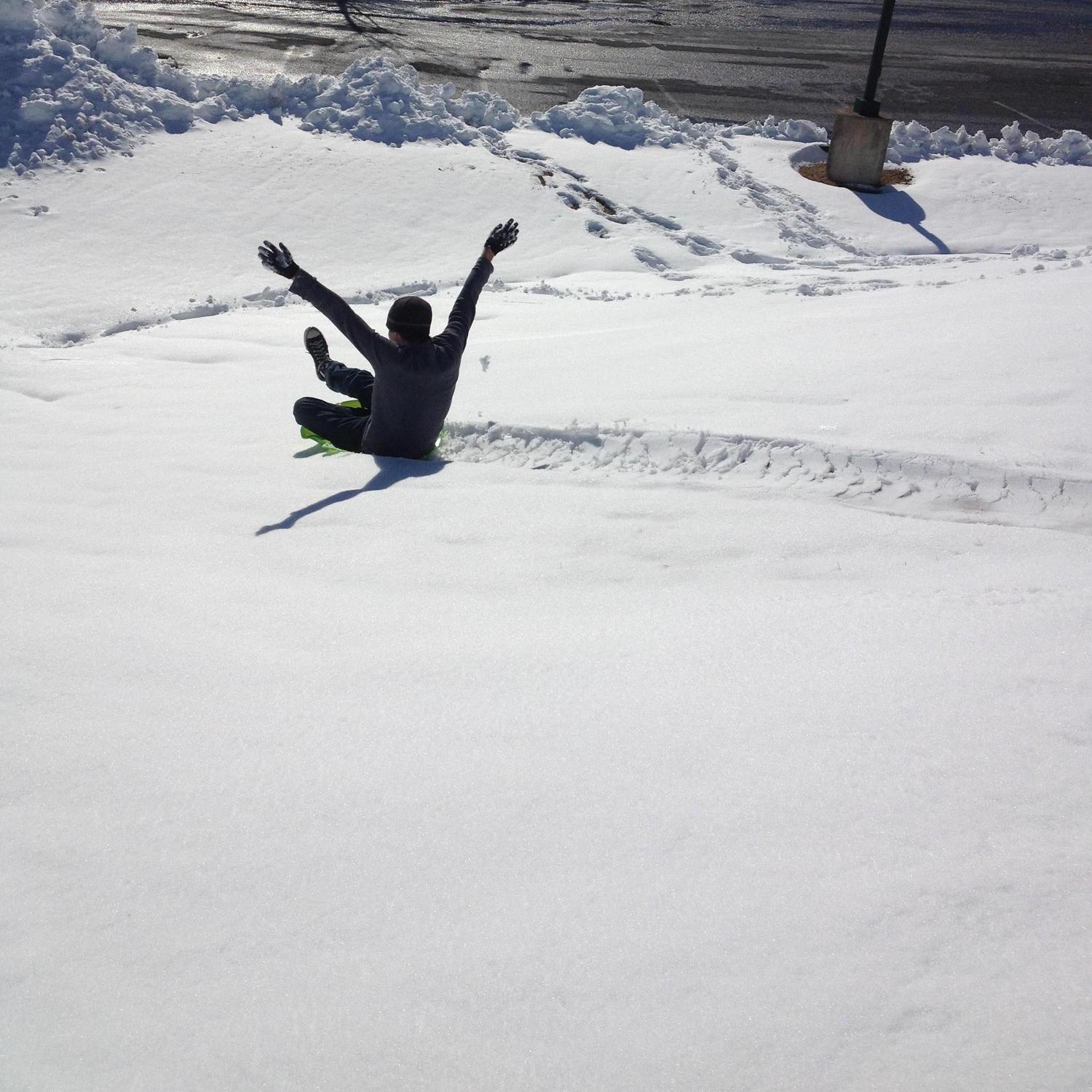 Valentine's Day sledding in Harrisonburg, VA. 02.14.2014