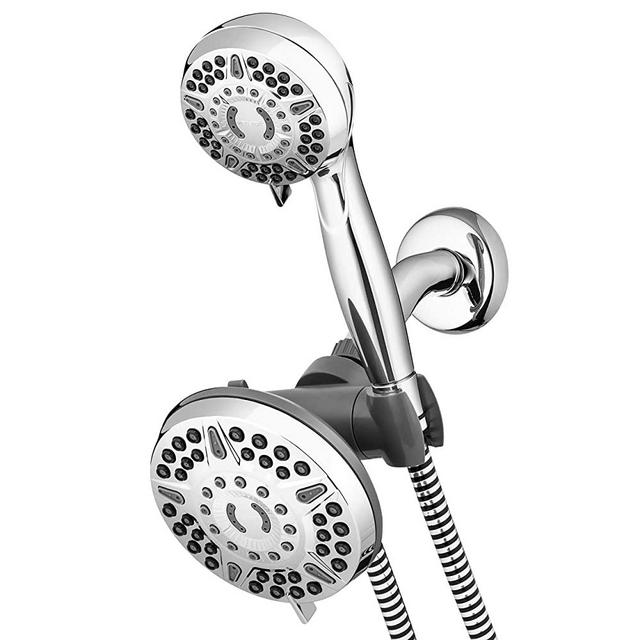 Waterpik 12-Mode 2-in-1 Dual Shower Head System with 5-Foot Hose and PowerPulse Therapeutic Massage, Chrome, XET-633E-643E …