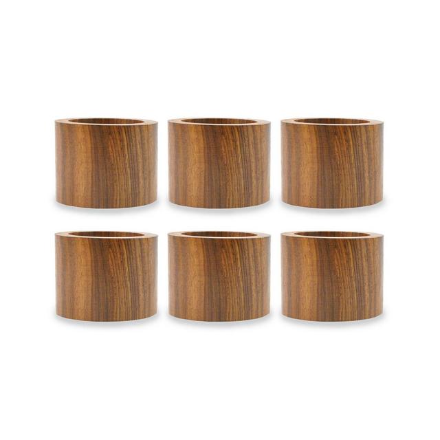 Design Imports Wood Band Napkin Ring, Set of 6