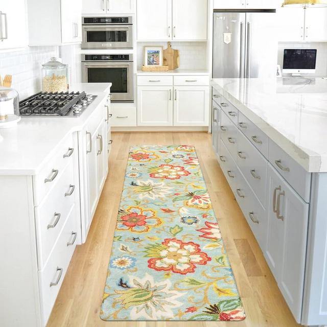 Lahome Floral Kitchen Runner - 2x8 Runners for Hallways Non-Slip Washable Soft Runner Rug Throw Low-Pile Entryway Laundry Room Rug Runner Paisley Print Carpet Runner for Bedroom Living Dinning Room