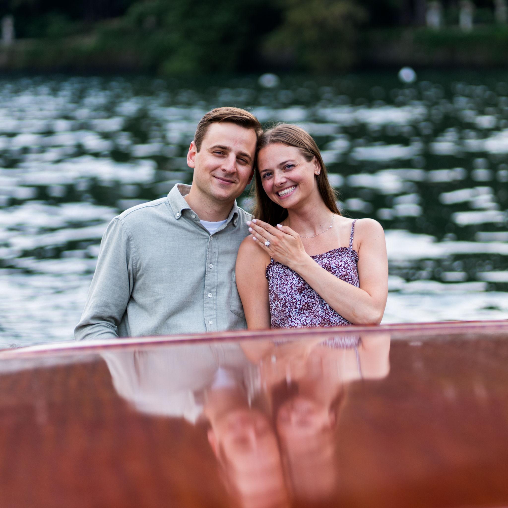 After the proposal we took a private boat tour around Lake Como