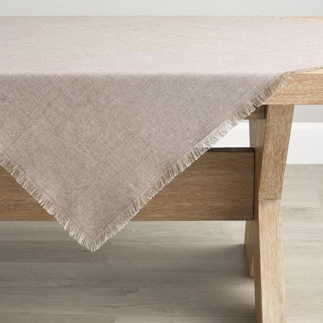 Frayed Linen Table Throw - Flax