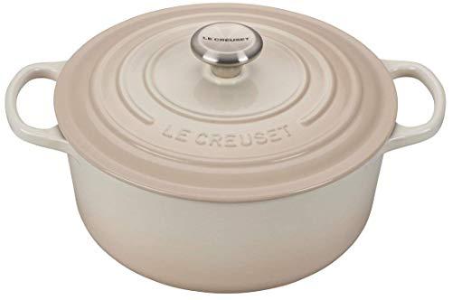 Le Creuset LS2501-26716SS Signature Round Dutch Oven, 5.5 QT, Meringue