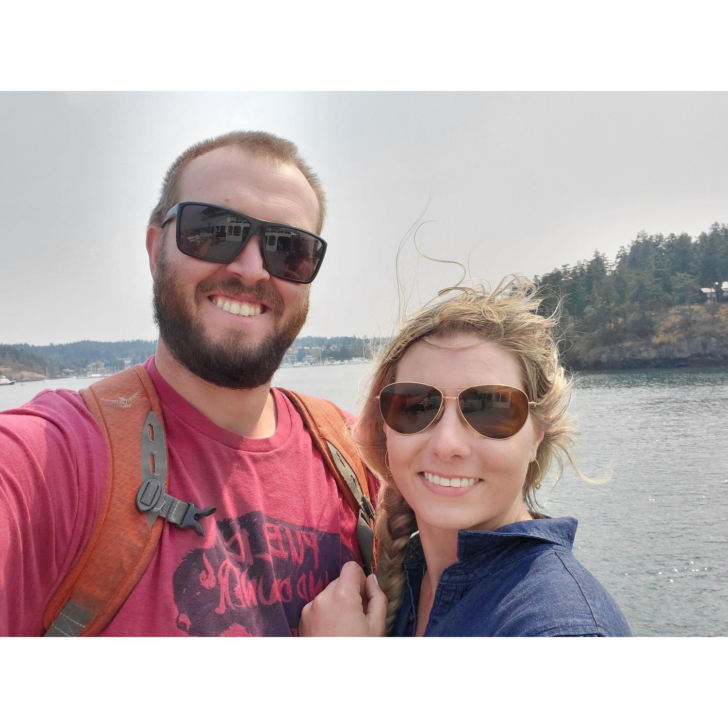 Ferry to San Juan Islands WA on Zoë's first visit to the coast. The Iversons have spent lots of time in the Puget Sound all of Nels' life.