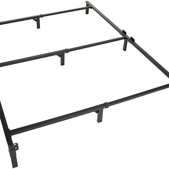 Amazon Basics 9-Leg Support Bed Frame - Strong Support for Box Spring and Mattress Set - Tool-Free Easy Assembly - King Size Bed