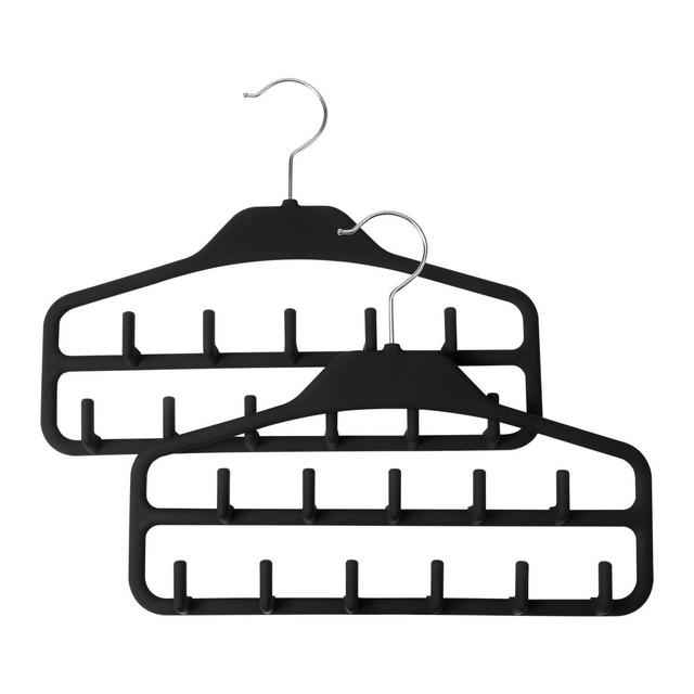 Simply Essential™ Non-Slip Belt Hangers in Black (Set of 2)