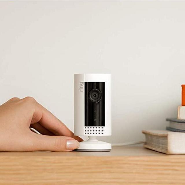 Certified Refurbished Ring Indoor Cam, Compact Plug-In HD security camera with two-way talk, Works with Alexa - White