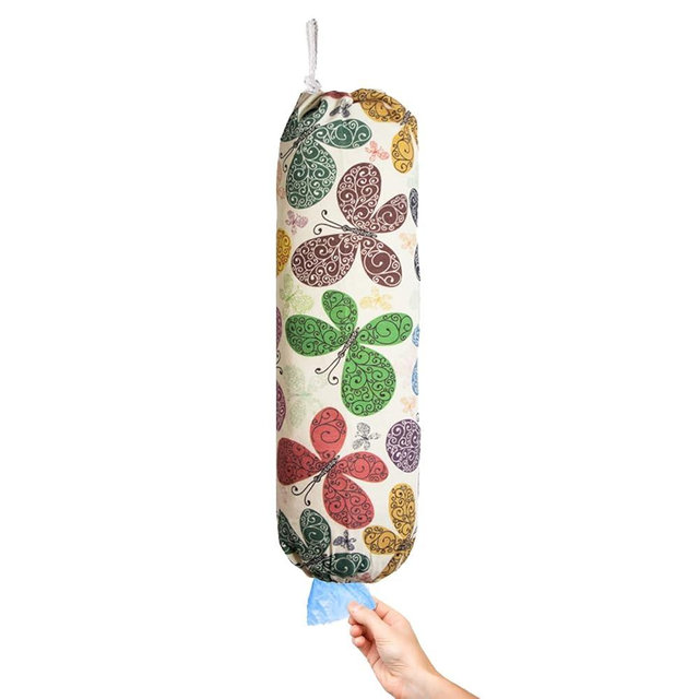 TOGETRUE Plastic Bag Holder, Wall Mount Plastic Bag Organizer Dispenser, Heavy Duty Grocery Bag Storage Holder for Home Kitchen Camper, Butterfly