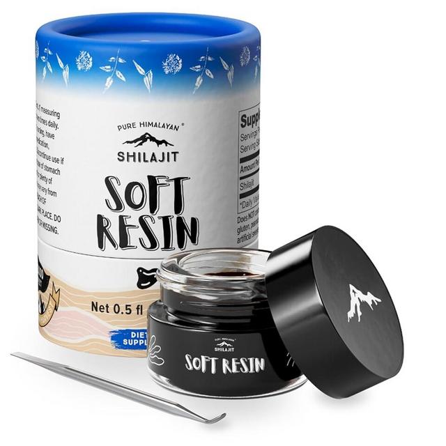 Pure Himalayan Shilajit, Soft Resin, Ayurvedic Rasayana Rejuvenation, Natural Source of Fulvic Acid, Includes Measuring Spoon - 15 ml / 0.5 fl oz (Pack of 1)