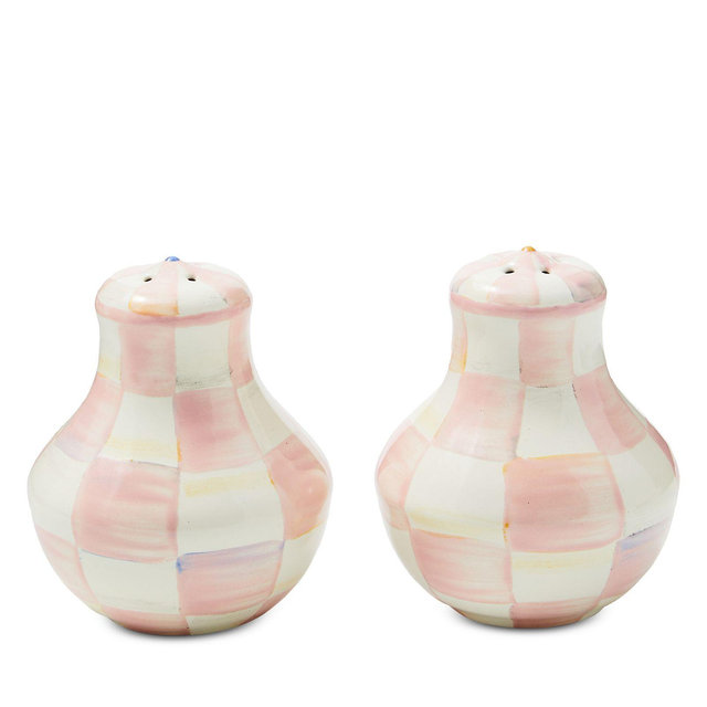 Mackenzie-Childs Rosy Check Salt and Pepper Shakers