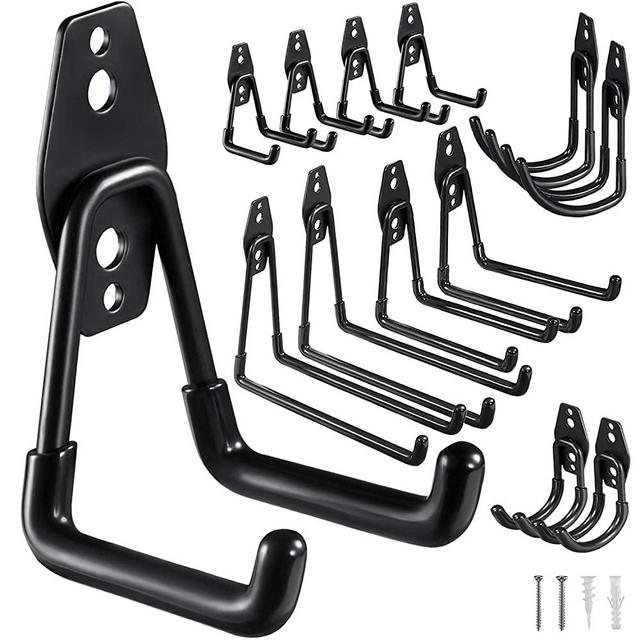 HUPBIPY 12 Pack Garage Hooks Heavy Duty,Utility Steel Garage Storage Hooks,Wall Mount Garage Hanger&Organizer for Organizing Power Tools,Ladders,Bulk Items,Bikes,Ropes and More Equipment