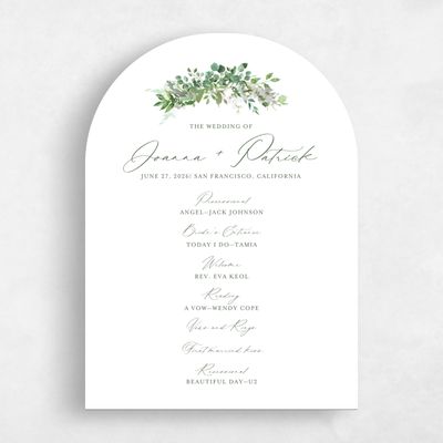 Green Arch Wedding Program - Blosser