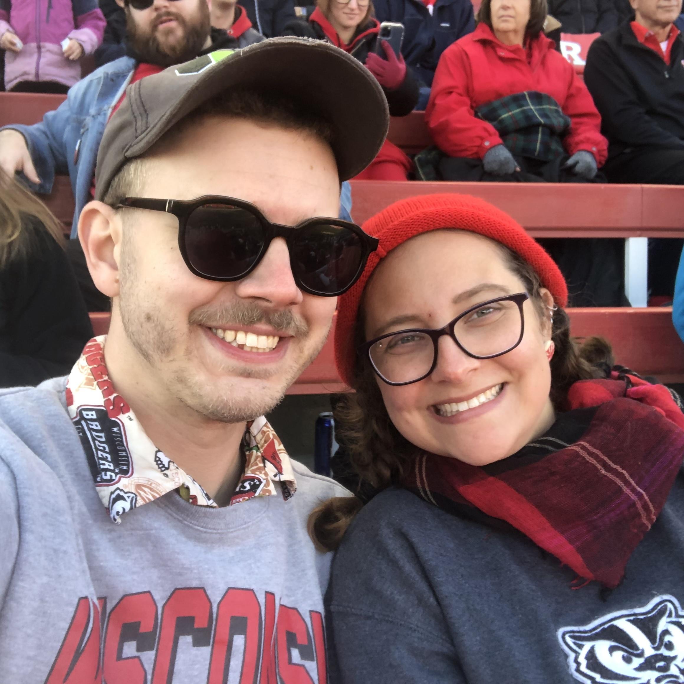 Forever Badger fans, bringing home the W in New Brunswick, NJ