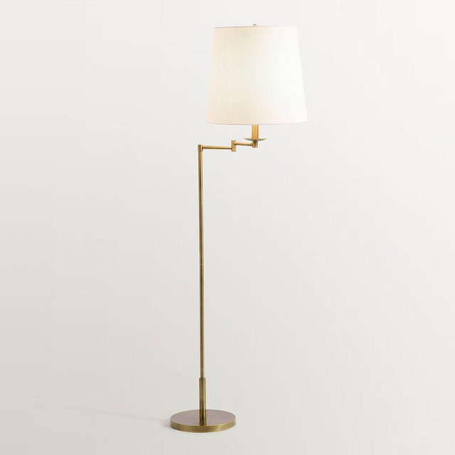 Remington Iron Articulating 61" Floor Lamp, Tumbled Brass