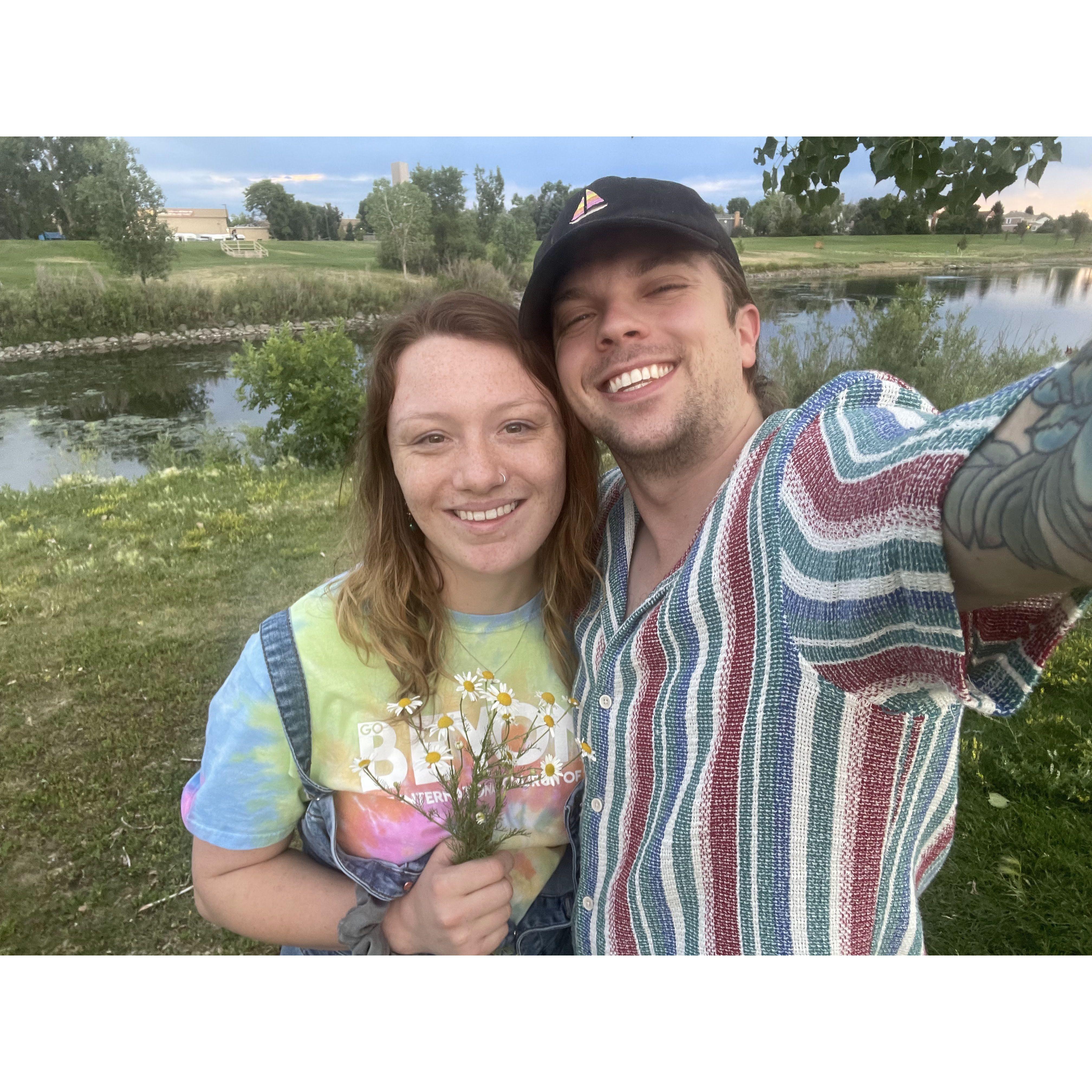 A photo in the park we used to visit when living in Aurora.