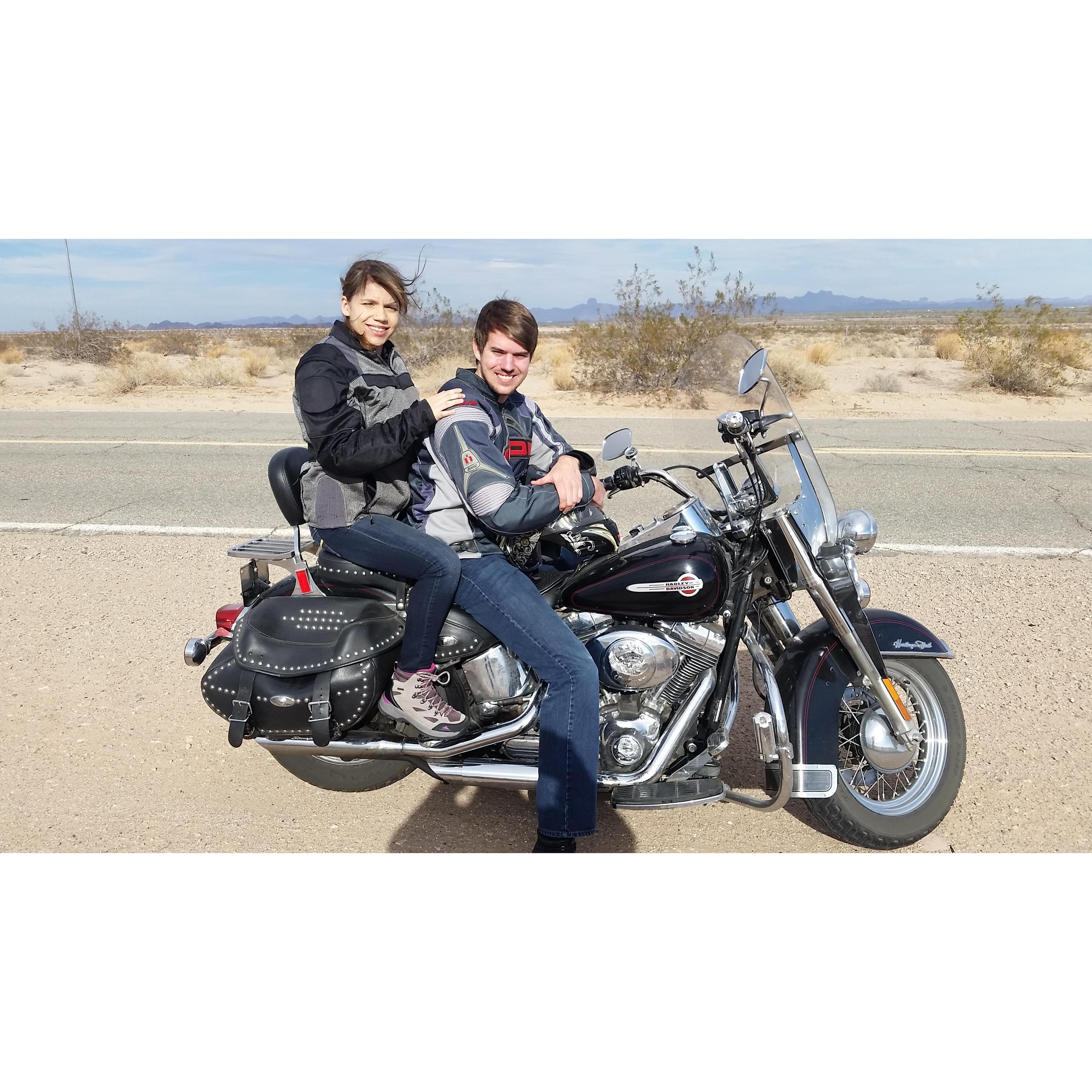 Motorcycle ride with Michael's dad in Yuma, AZ. December 2016