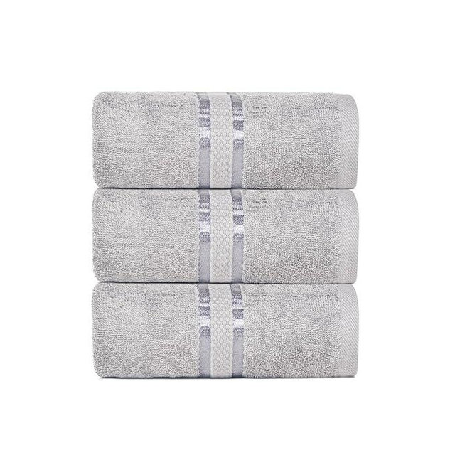 Dewall Maisons Chic Light Grey 3-Piece Bath Towel Set, 27" x 54" - 100% Cotton - Soft, Absorbent, Durable - Ideal for Premium Bathing Experience – Sophisticated Quick Dry Towels
