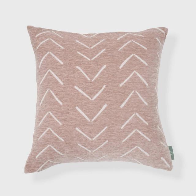 18"x18" Synovve Woven Chevron Chenille Square Throw Pillow Neutral - freshmint