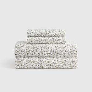 Classic Organic Percale Sheet Set in Green Florette