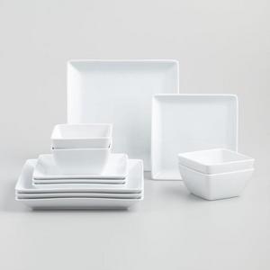 White Square Coupe Dinnerware 12 Piece Set