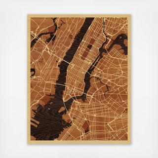 NYC Wood-Inlay Map