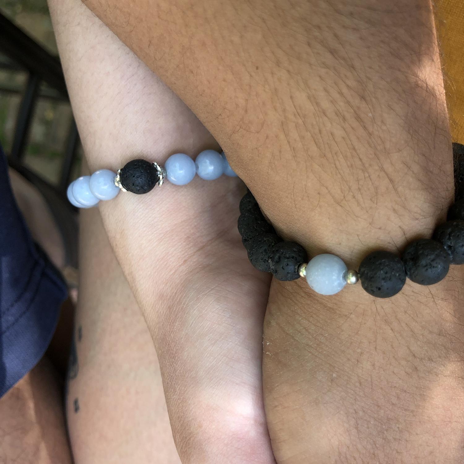 Our matching bracelets that I treated like a wedding ring before he ever proposed