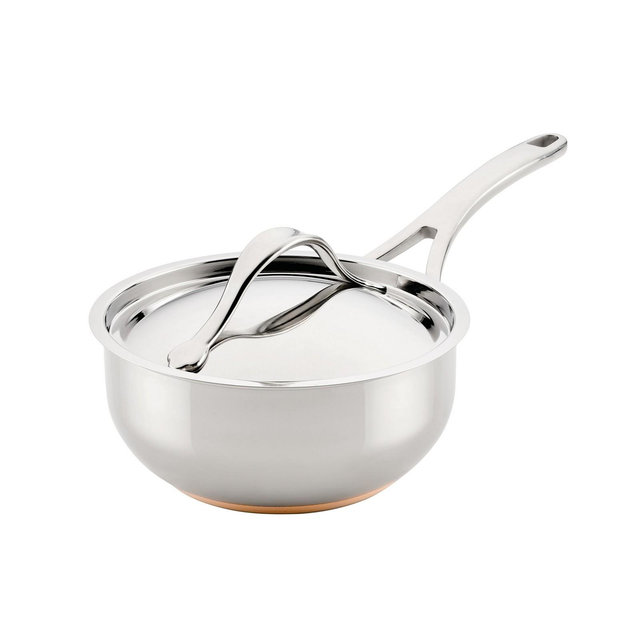 Anolon Nouvelle Copper Stainless Steel 2.5-Quart Covered Saucier, Macy's Exclusive