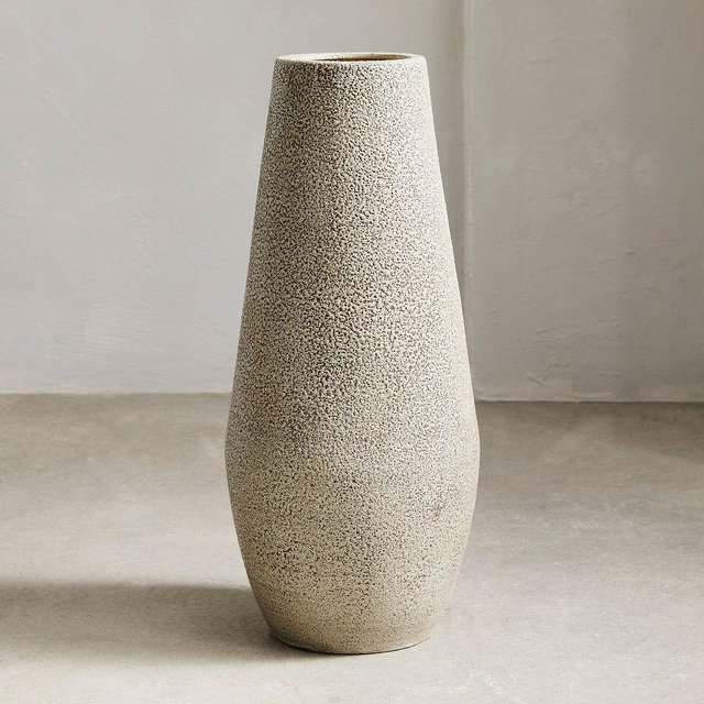 Sahar Ceramic Floor Vase, Grey, 24 Inches