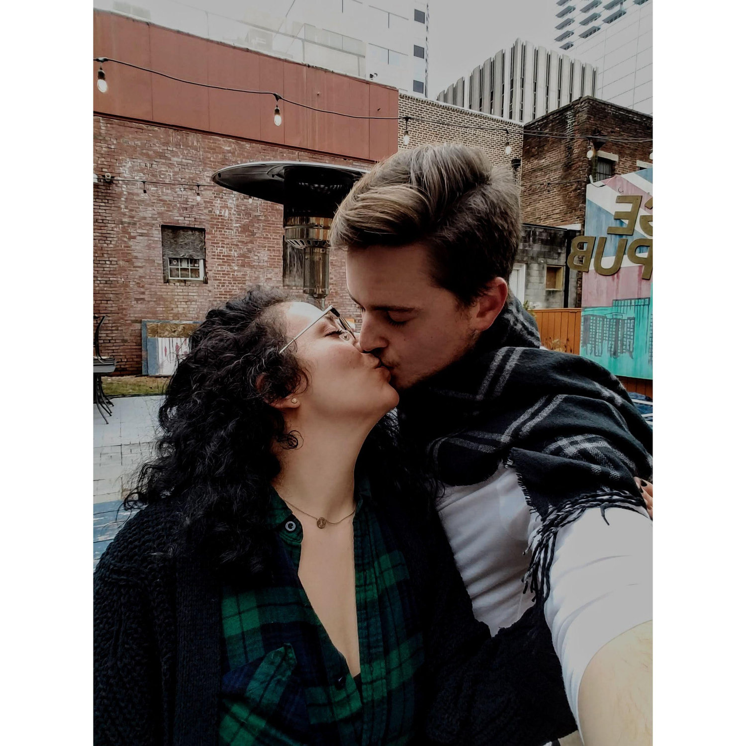 Enjoying a smooch in Raleigh, North Carolina