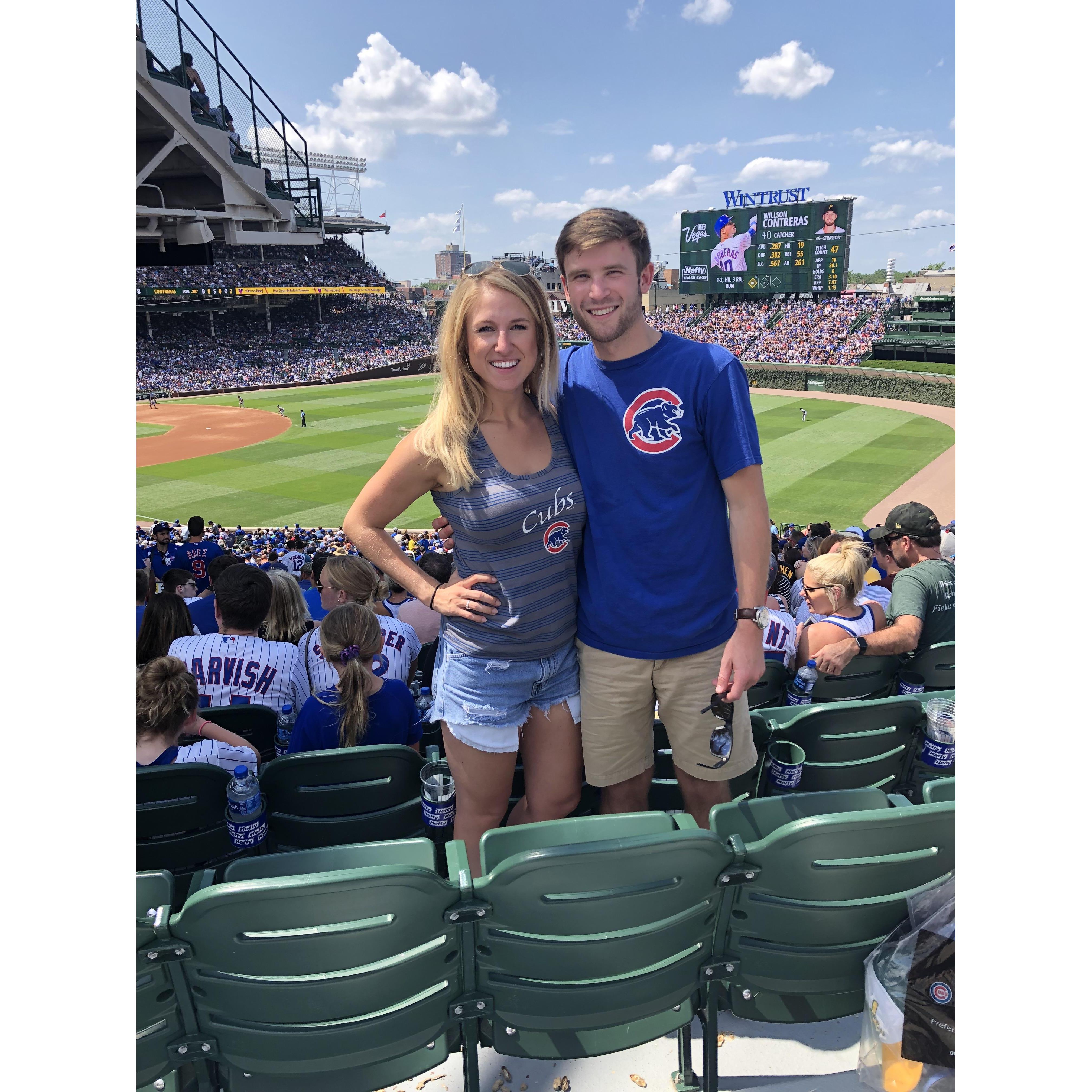 Brittany's 28th birthday. Cubs vs. Pirates at Wrigley Field