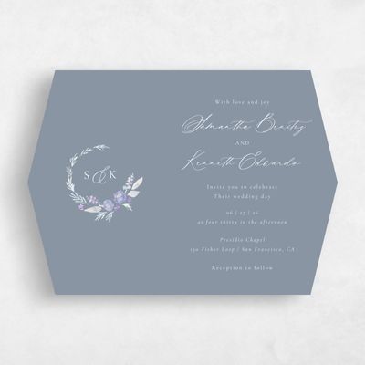 Blue Diamond Wedding Invitation - Arlington Landscape
