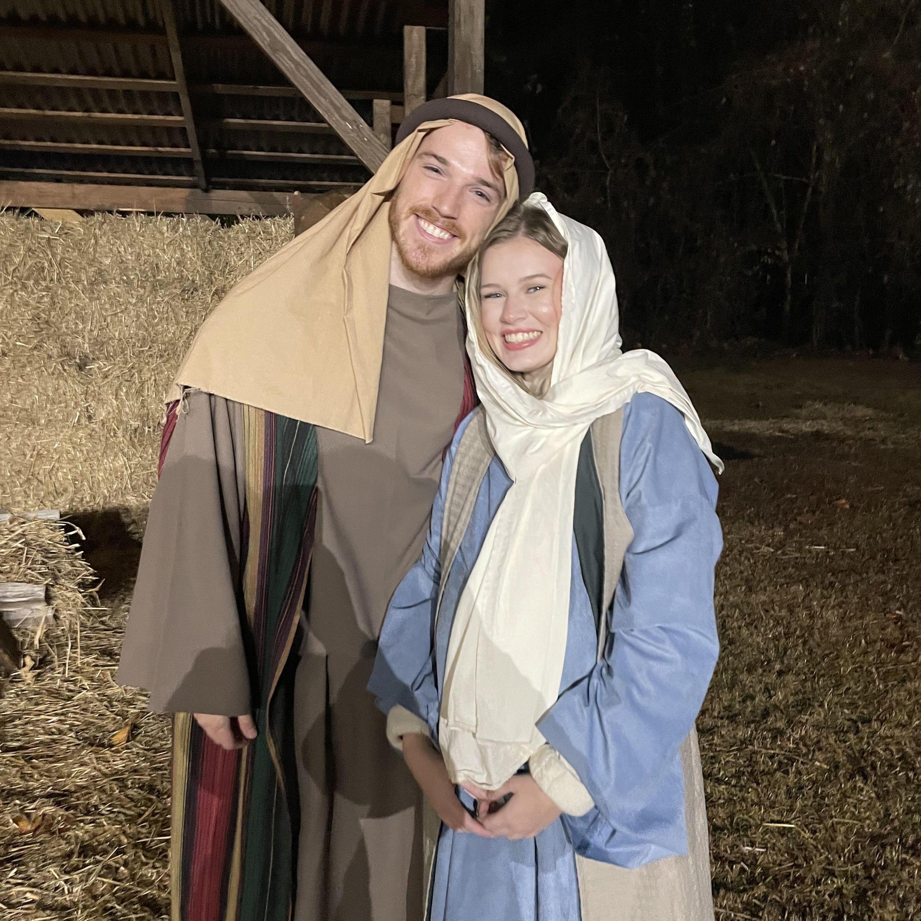 We played Mary and Joseph in Kayla's church's Christmas Pageant - 12.9.23