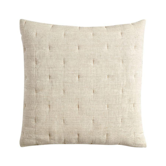 Everyday Linen Comfort Quilted Sham, Flax, Euro