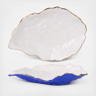 Oyster Shells Appetizer Plate, Set of 2